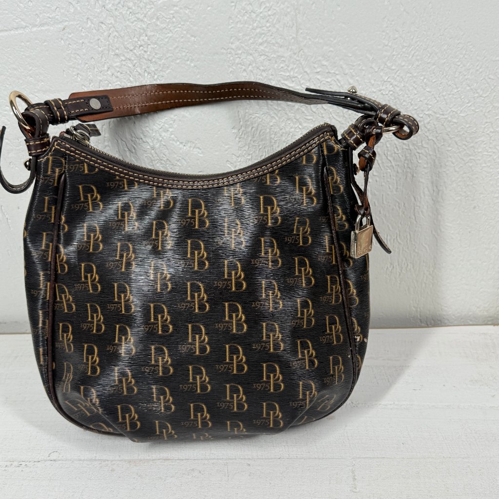 Dooney & Bourke Margot Signature 1975 Canvas Leather Crossbody Shoulder Bag